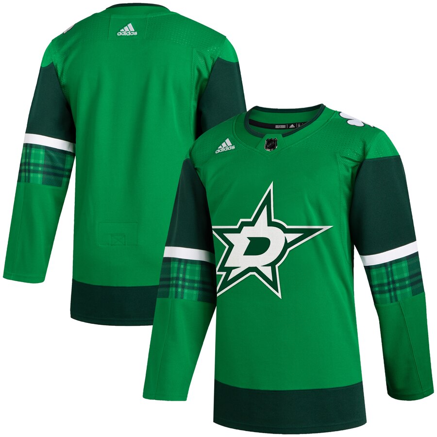 Cheap Dallas Stars Blank Men Adidas 2020 St. Patrick Day Stitched NHL Jersey Green